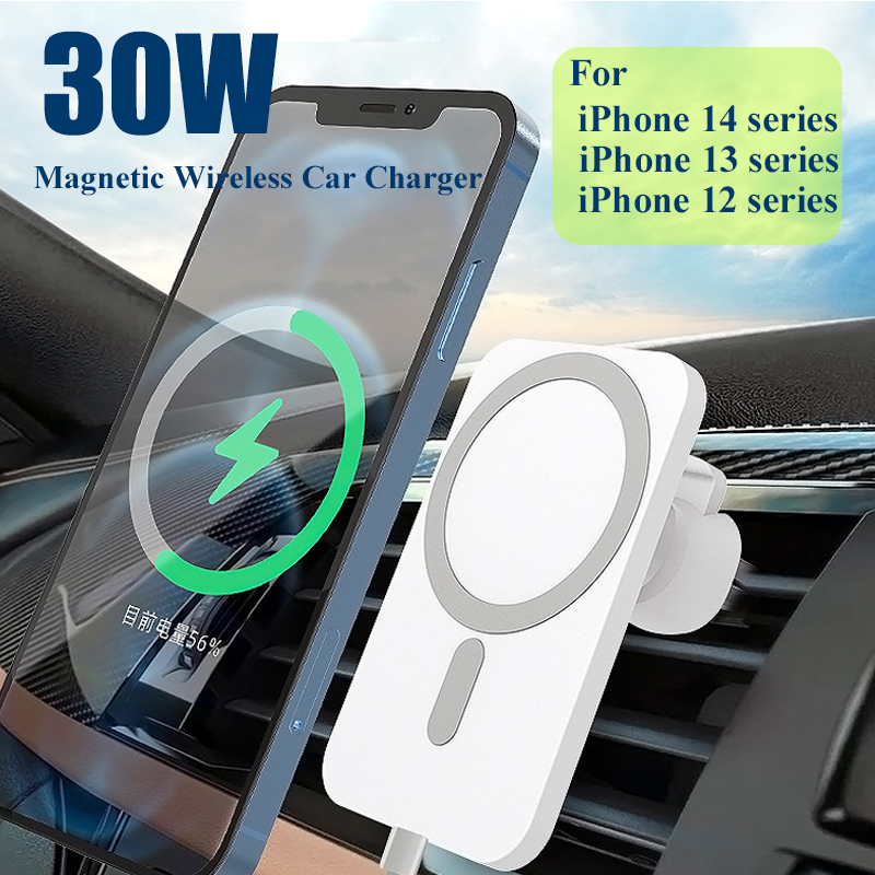 Wireless Car Charger Mount Fast Charging - Drahtloses Ladegerät, magnetischer Autotelefonhalter für iPhone