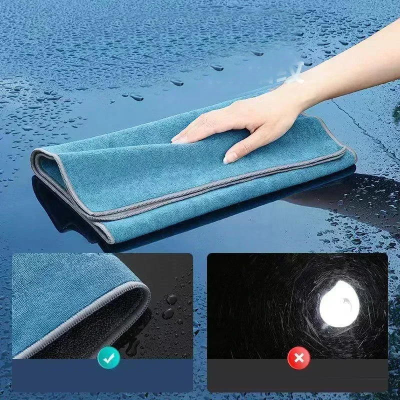 Microfiber Car Drying Towel Super Absorbent - Plüsch-Mikrofaser-Handtuch mit kurzem Flor, superweiches, saugfähiges